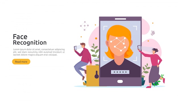 Conception De Sécurité Des Données De Reconnaissance Faciale. Numérisation Du Système D'identification Biométrique Du Visage Sur Smartphone.