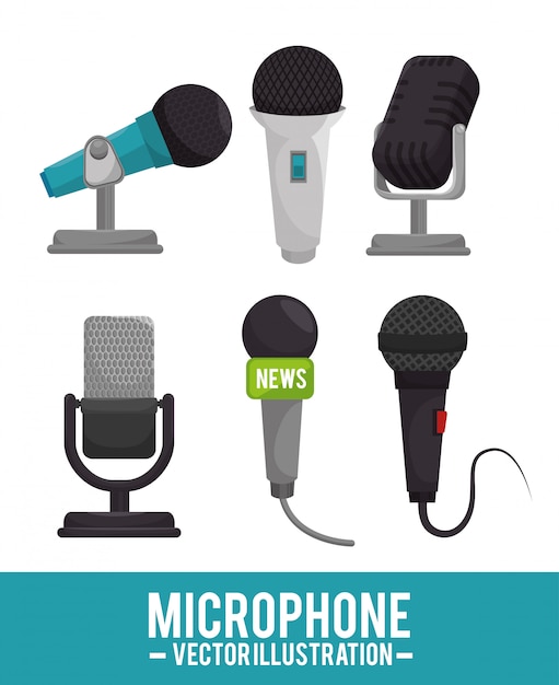 Vecteur conception de services de microphone