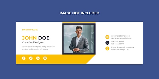 Conception De Signature D'e-mail D'entreprise Ou Pied De Page D'e-mail Personnel