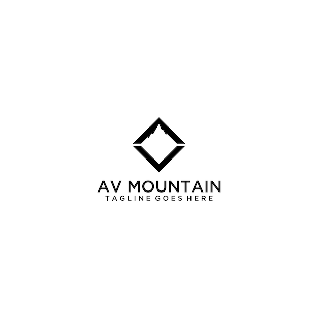 Conception de signe de logo de montagne AV VA