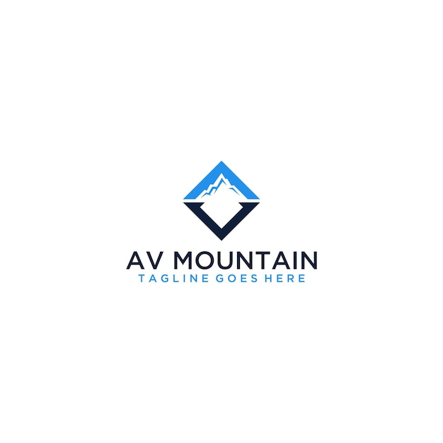 Conception De Signe De Logo De Montagne Av Va