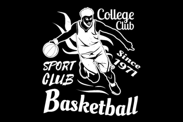 Conception De Silhouette De Basket-ball De Club De Sport