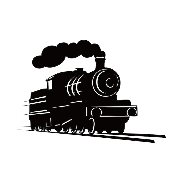 conception de la silhouette du train signe et symbole du véhicule rétro