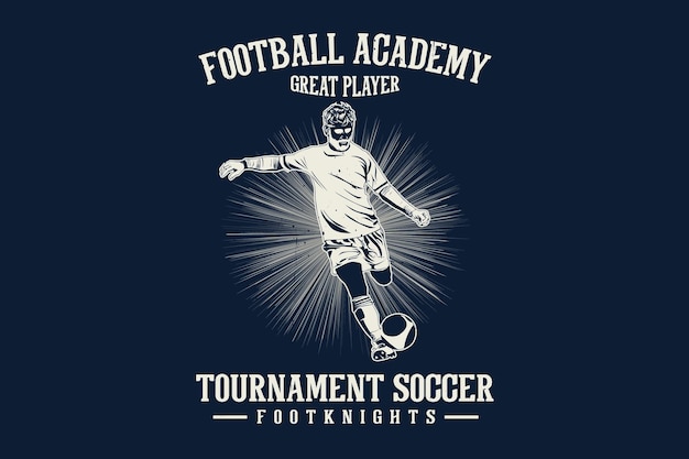 Conception de silhouette de football de tournoi de grand joueur d'académie de football