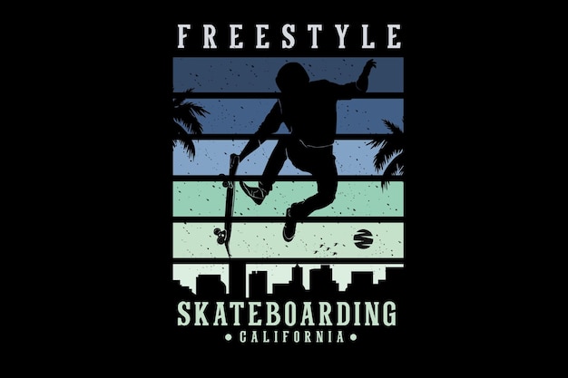 Conception de silhouette de skateboard freestyle en Californie