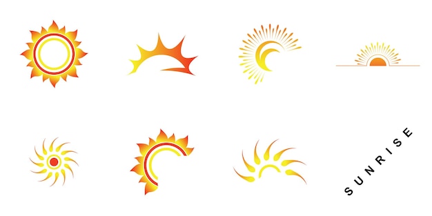 Vecteur une conception simple du logo du lever du soleil avec un concept unique de vecteur premium