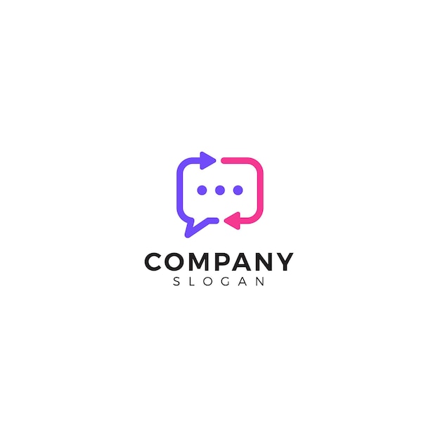 Une conception simple et moderne du logo de chat talk