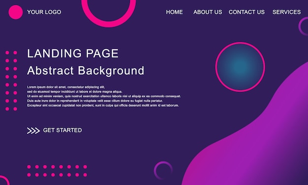 Conception de site Web de page de destination moderne avec forme d'ornement