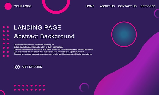 Vecteur conception de site web de page de destination moderne avec forme d'ornement