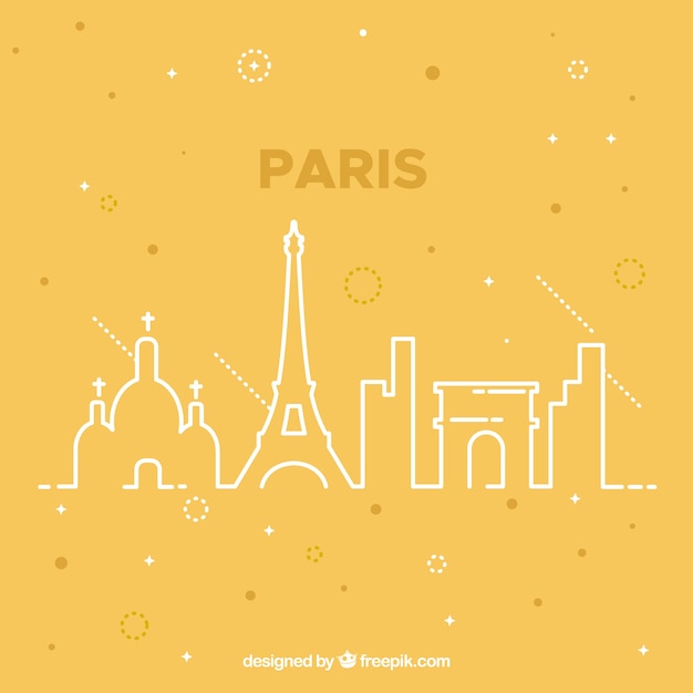 Vecteur conception de skyline jaune de paris