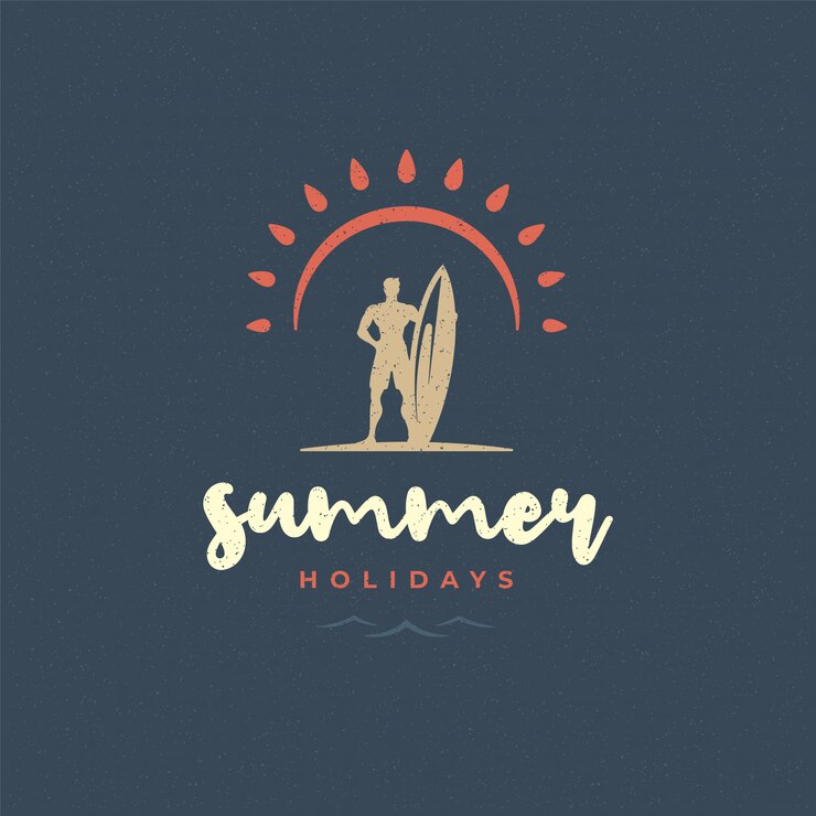 Conception de slogan de typographie logo vacances d'été