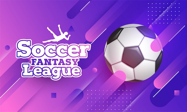 Conception Soccer Fantasy League avec ballon de foot