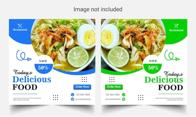 Conception Spéciale De Modèle De Publication De Bannière De Médias Sociaux De Nourriture Délicieuse.