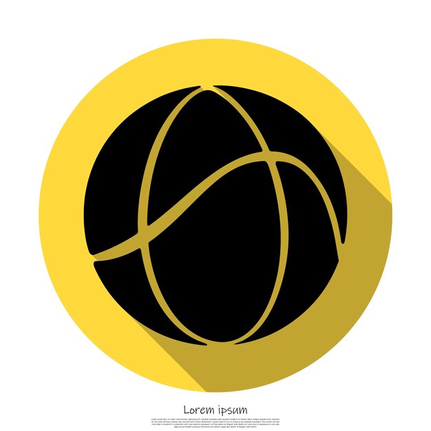 Conception d'une sphère globulaire en cercle jaune avec une ombre arrondie sur un fond transparent