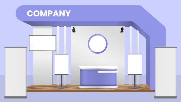 Vecteur conception de stand virtuel