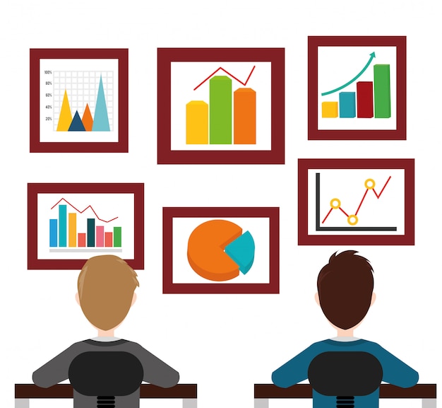 Vecteur conception de statistiques commerciales.