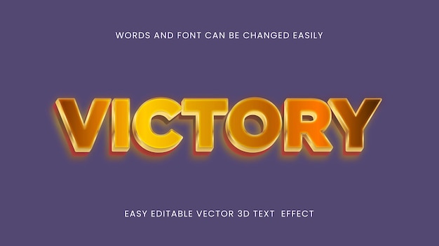 Conception de style de texte 3d victoire