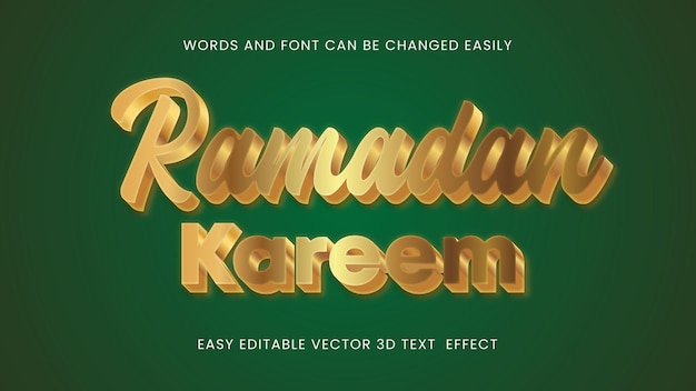 Conception de style de texte modifiable ramadan karim 3d