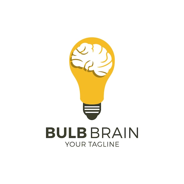 conception de symbole d'icône d'ampoule de cerveau idée créative modèle de conceptions de logo