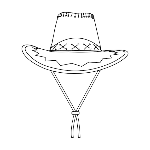 Conception de symbole d'illustration vectorielle de logo de chapeau de cowboy