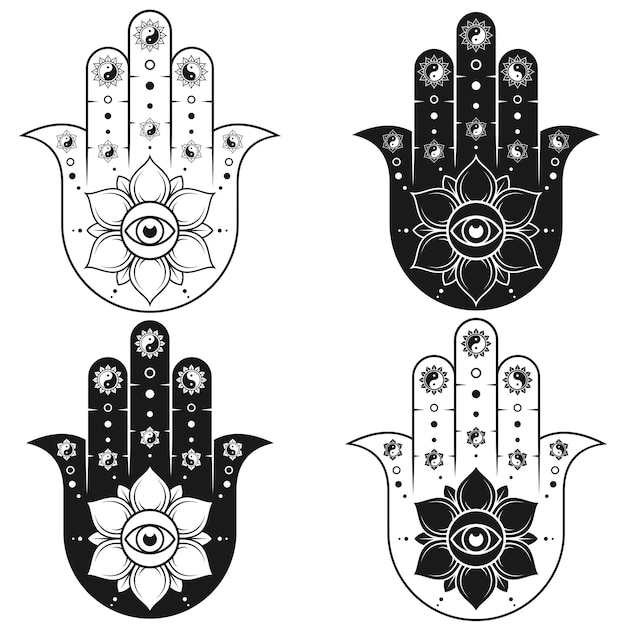 Vecteur conception de symbole de protection hamsa