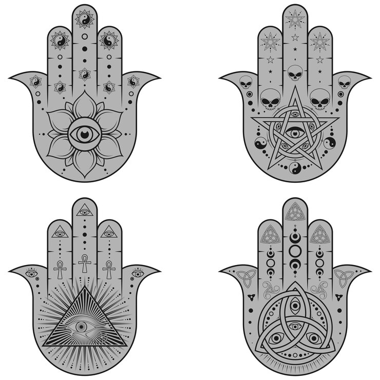 Vecteur conception de symbole de protection hamsa