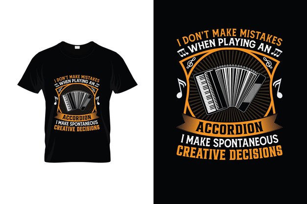 Vecteur conception de t-shirt accordéon