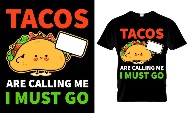 Conception De T-shirt Amateur De Tacos Modèle D'impression De T-shirt Taco De Restauration Rapide Mexicaine Drôle
