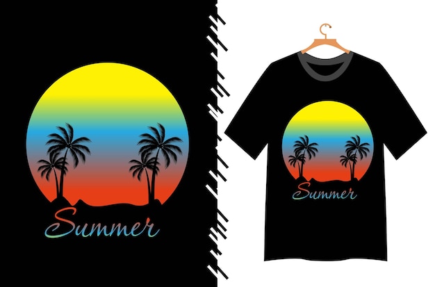 Vecteur conception de t-shirt d'ambiance estivale