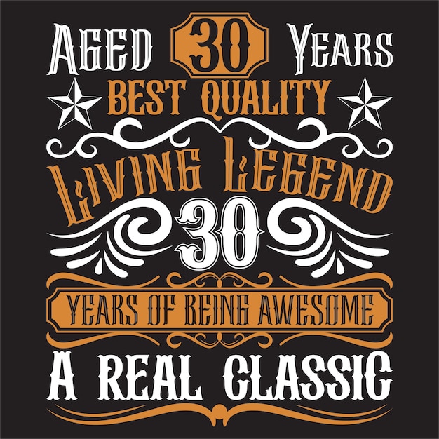 Conception De T-shirt D'anniversaire Vintage Avec Des éléments D'anniversaire Ou Conception De Typographie D'anniversaire Dessinée à La Main