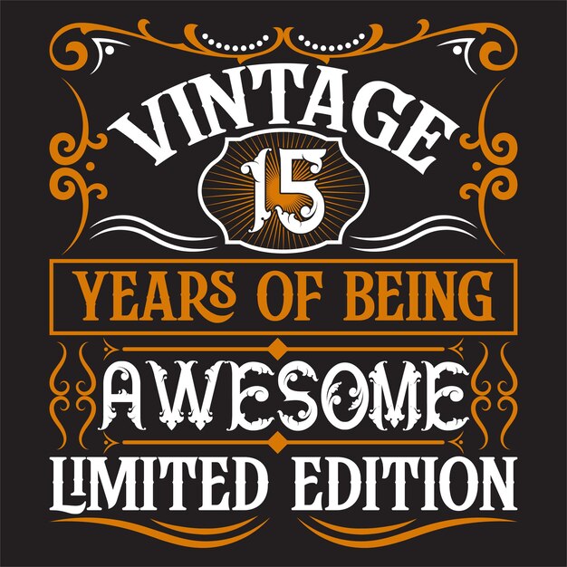 Conception De T-shirt D'anniversaire Vintage Avec Des éléments D'anniversaire Ou Conception De Typographie D'anniversaire Dessinée à La Main