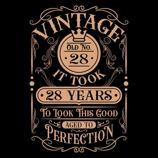 Vecteur conception de t-shirt d'anniversaire vintage avec des éléments d'anniversaire ou conception de typographie d'anniversaire l dessinée à la main
