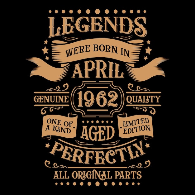 Conception de t-shirt d'anniversaire vintage avec des éléments d'anniversaire ou conception de typographie d'anniversaire l dessinée à la main