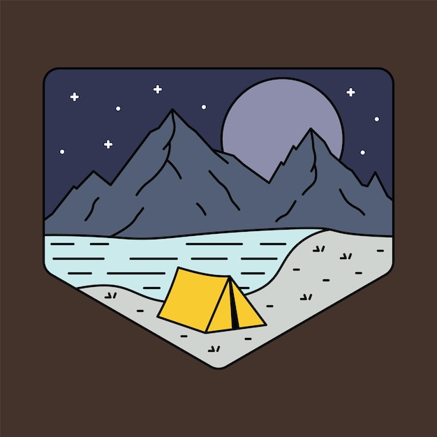 Vecteur conception de t-shirt d'art vectoriel d'illustration graphique de camping et de nuit