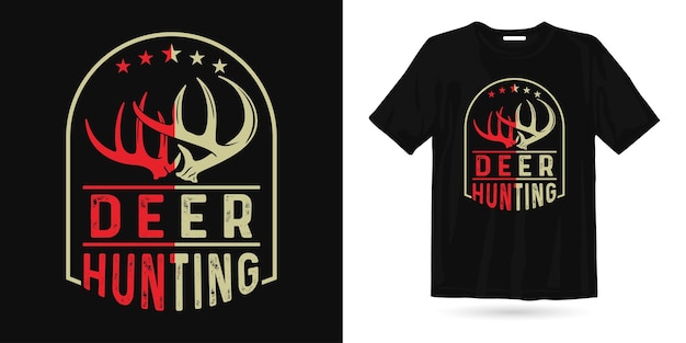 Conception De T-shirt D'aventure De Chasse Au Cerf