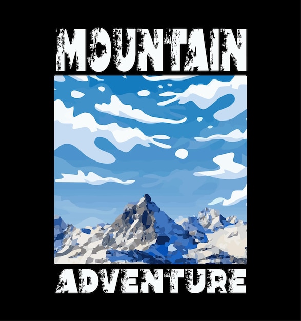 Vecteur conception de t-shirt d'aventure en montagne