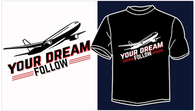 Vecteur conception de t-shirt d'avion