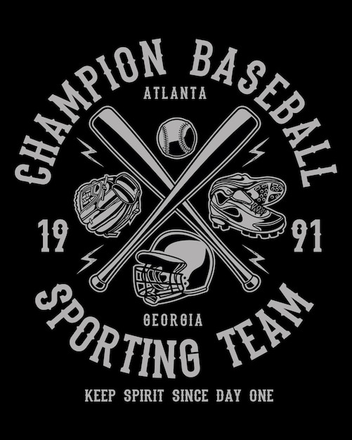 Conception De T-shirt De Baseball Champion