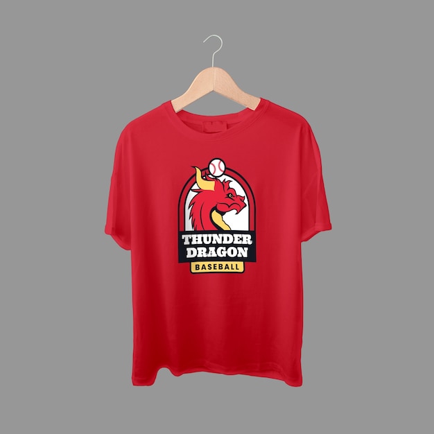 Vecteur conception de t-shirt de baseball duotone thunder dragons