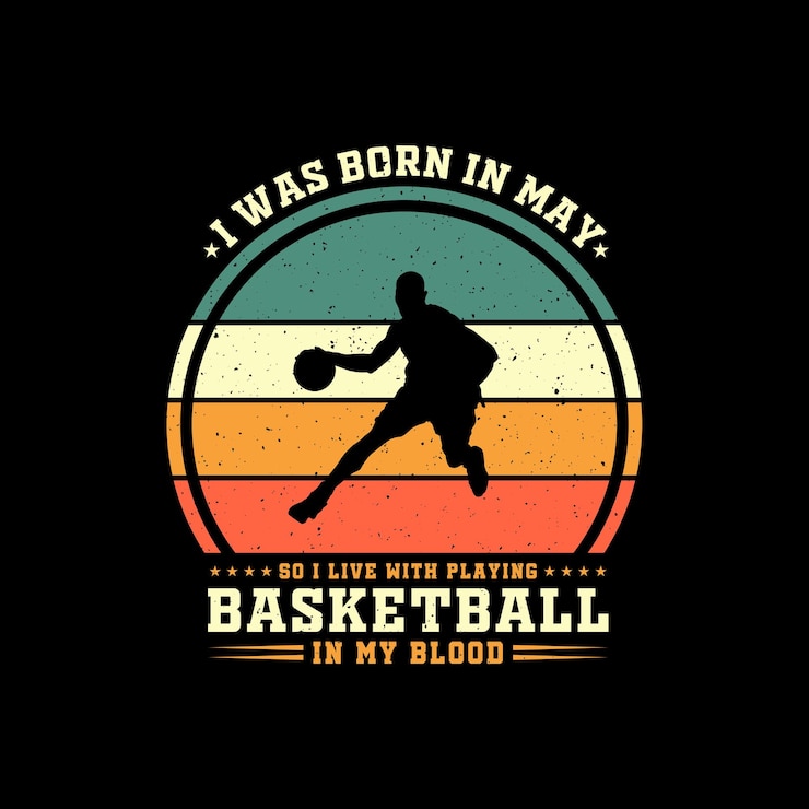 Vecteur conception de t-shirt de basket-ball vintage, conception de t-shirt de basket-ball dans mon sang.