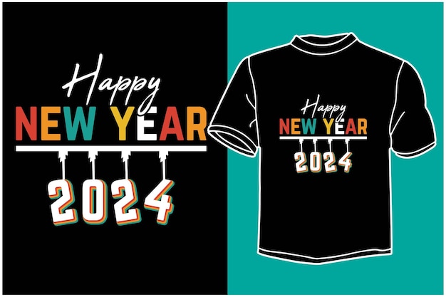 Vecteur conception de t-shirt bonne année 2024