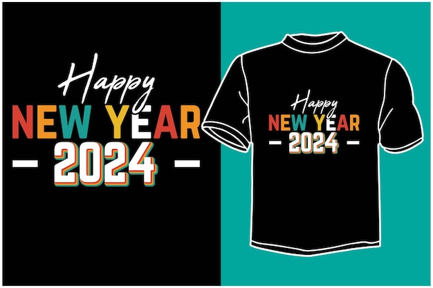 Vecteur conception de t-shirt bonne année 2024