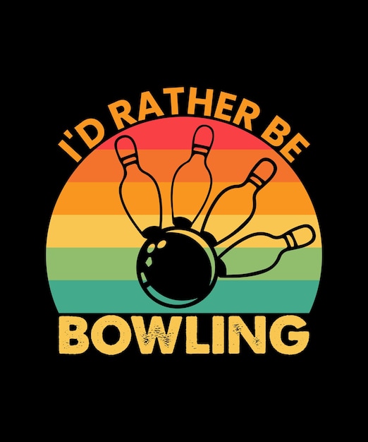 Conception De T-shirt De Bowling Rétro Vintage