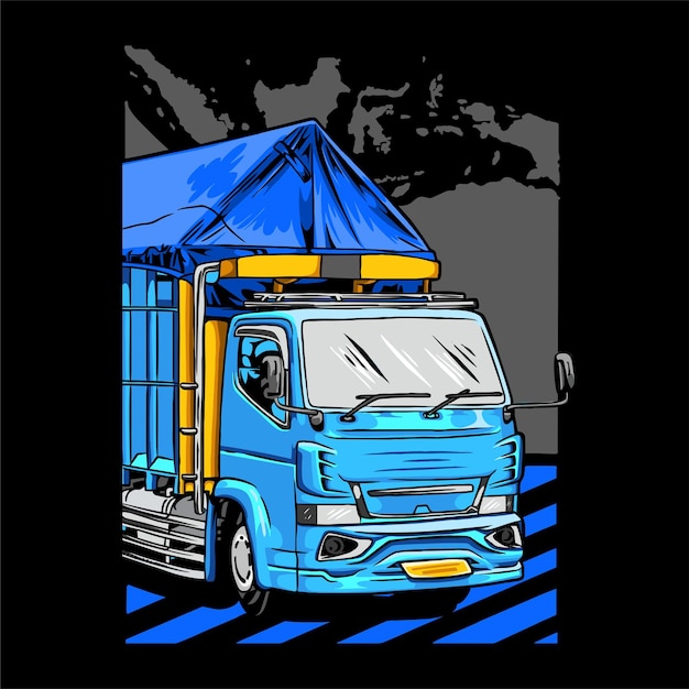 Vecteur conception de t-shirt de camion vectoriel