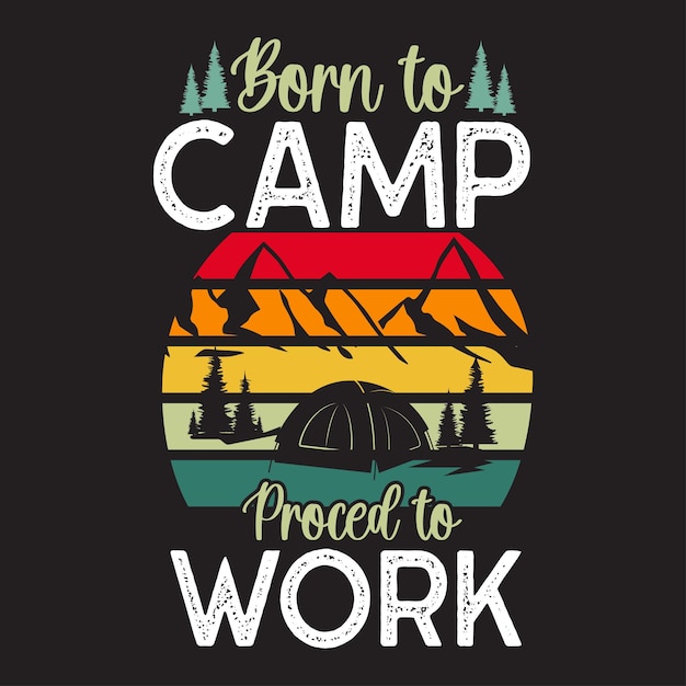 Conception De T-shirt De Camping Créatif, élément Vectoriel