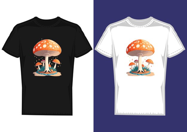 Vecteur conception de t-shirt de champignon vectoriel un art d'illustration de conception de t-shirt de champignons