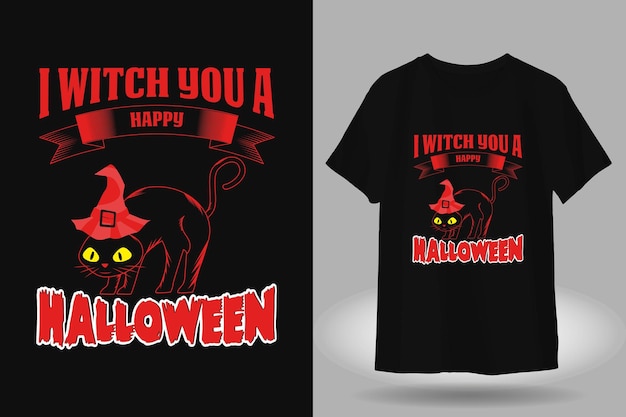 Conception De T-shirt Chat Effrayant Halloween