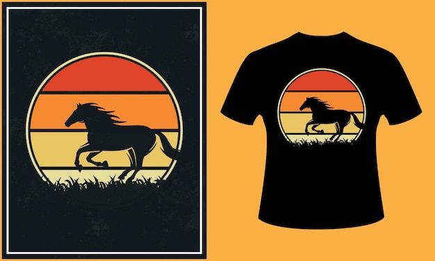 Conception de t-shirt de cheval Conception de t-shirt de cheval vintage et vecteur de cheval