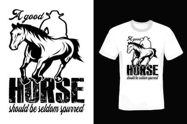 Conception de t-shirt cheval, typographie, vintage