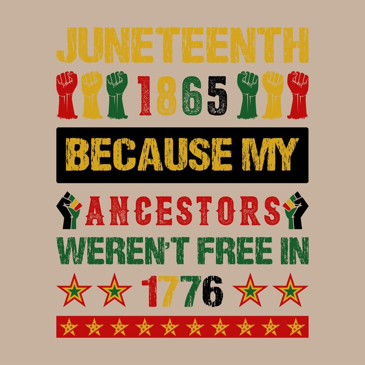 Vecteur conception de t-shirt de citations de juneteenth